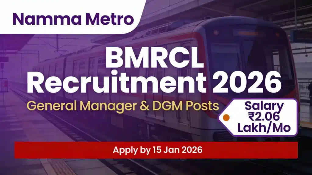 BMRCL Recruitment 2026 General Manager